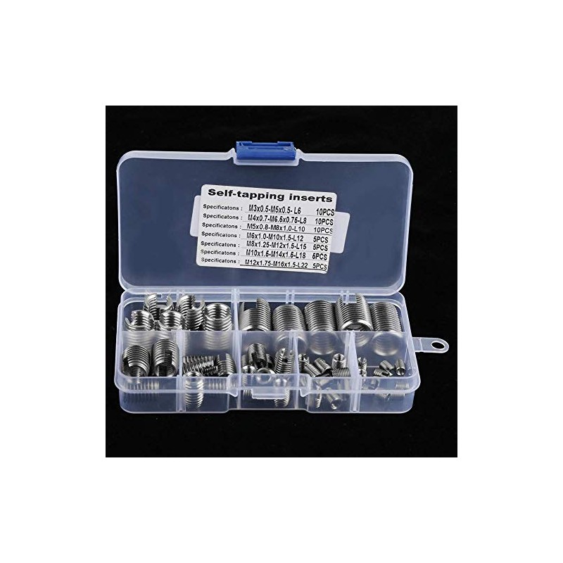 50Pcs Self Tapping Screws Stainless Steel Thread Repair Inserts Nut