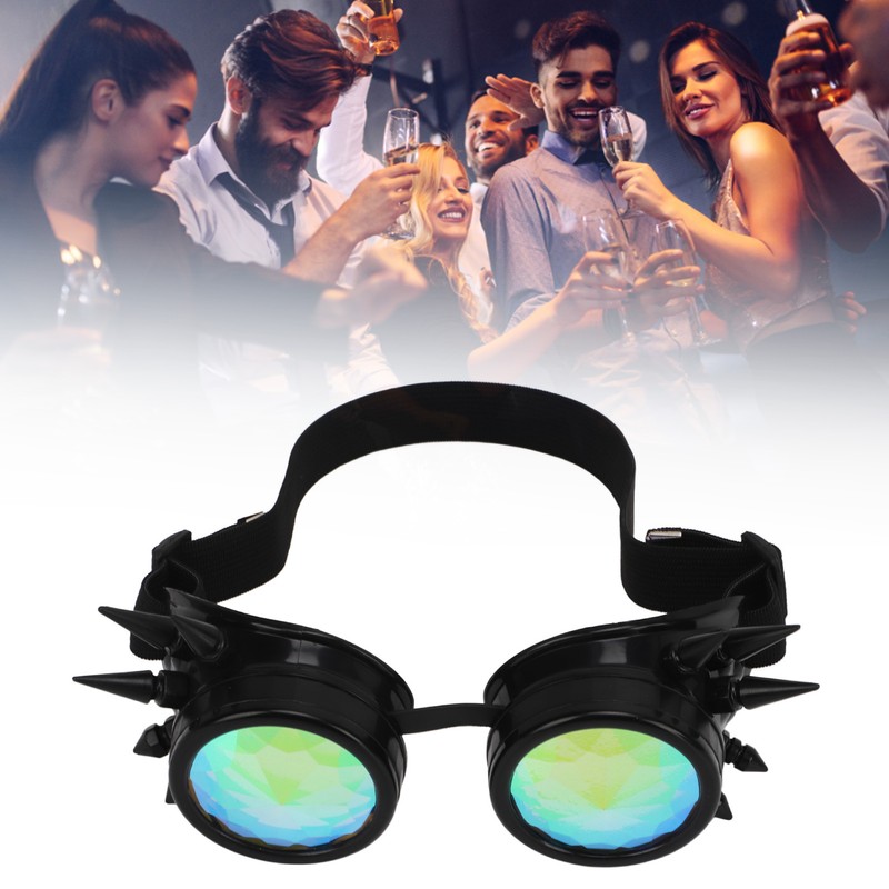 Steampunk Goggles Retro PC ABS with Elastic Band Kaleidoscope Rave