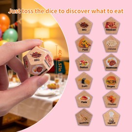 Valentines Day Gifts for Him Her, Stocking Stuffers for Men Women Adults, Colour-Printed Culinary Illustrations Food Decision Dice, Anniversary Birthday Gifts for Men Women, Date Night Food Dice