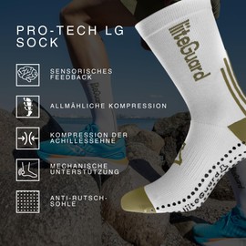 liiteGuard Pro-Tech LG Running Compression Socks for Men and Women, Compression Stockings, Sports, Running, Football, Anti-Blister, Winter Running Socks, Compression Socks Women Men, White/dusty green
