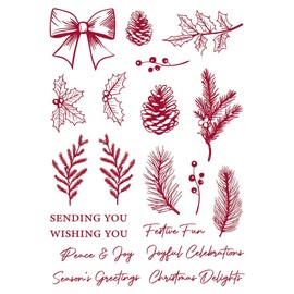 Tonic Studios Timeless Tidings Stamp Set - 5531e | Traditional Holiday Crafting Stamps | 6" x 8" | 20 Clear Photopolymer Stamps