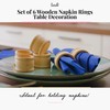 tuuli Kitchen Set of 6 Wooden Napkin Rings Table Decoration