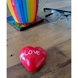 Purity Style Red Soapstone Love Heart Ornament