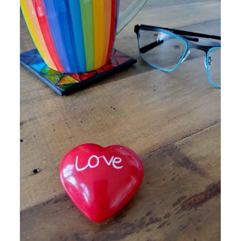 Purity Style Red Soapstone Love Heart Ornament