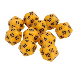 20 Sided Dice Set, Includes 10PCS, Great for Role Playing Table Games, Math Games and Educational Games (Yellow)