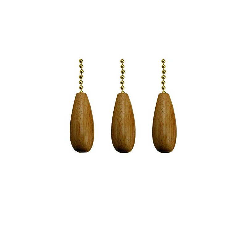 Decorative Wooden Ceiling Fan Pull with Beaded Chain-Light wood-FA111-3Pack