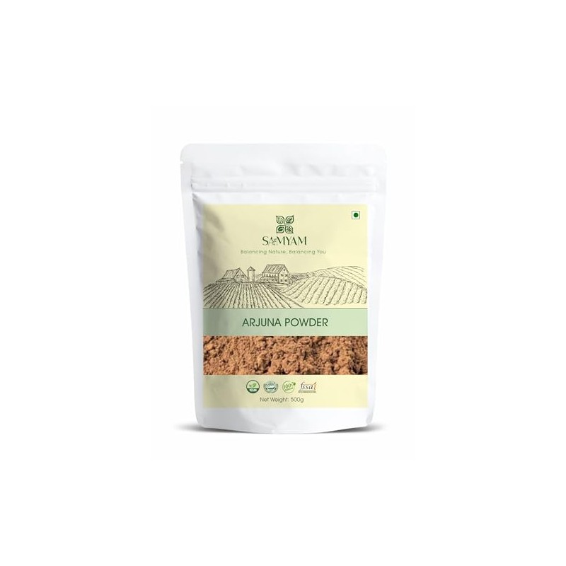 SAMYAM Arjuna Bark Powder - 500g Pack | Ayurvedic Supplement,