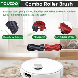 Neutop Replacement Parts Compatible with Roborock Qrevo Curv/Qrevo Curv S5X/Qrevo Edge/Qrevo Edge S5A/Qrevo S5V, Robot Vacuum Accessories 1 Roller Brush 4 Filter 4 Side Brush 4 Mop Pad 4 Dust Bag