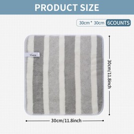 VIVOTE Microfaser Spüllappen Wiederverwendbare Reinigungstücher Spültücher Super Saugfähige Trockentücher Küche Waschbar Geschirrtücher Haushalts Putzlappen 30×30CM 6 Stück (Grau)