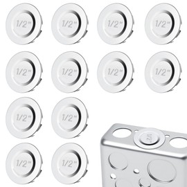 12 Pcs 1/2 inch Knockout Seal Electrical Box Knockout Plugs Removable Seals for Conduit Pipe Assorted Sizes to Fit Unused Electrical Box Openings