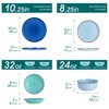 vancasso Bonita Dinnerware Sets 24 Pieces, Blue Stoneware Dishes Set