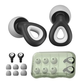Ear Plugs for Sleep and Concentration, Reusable, Noise Cancelling Earplugs with Floating and Water Resistant Function (Black, Includes Three Sizes Small, Medium and Large)