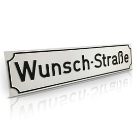 Betriebsausstattung24, street sign with custom lettering, signpost w/o. house number, embossed aluminium sign with antique edge.