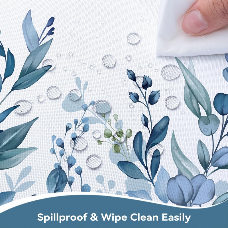 Summer Eucalyptus Leaf Washable Rectangle Table Cloth 60x84inch