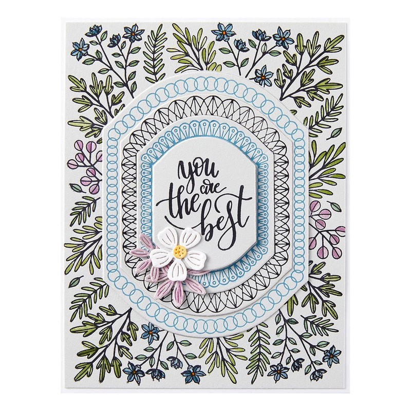 Spellbinders Nested Sprigs Press Plate from The Mirrored Arch Collection,