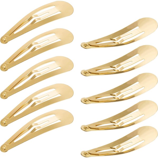 Hotop 50 Pack Snap Hair Clips Hair Barrettes for Kids, Girls and Women, 50 mm (Gold)