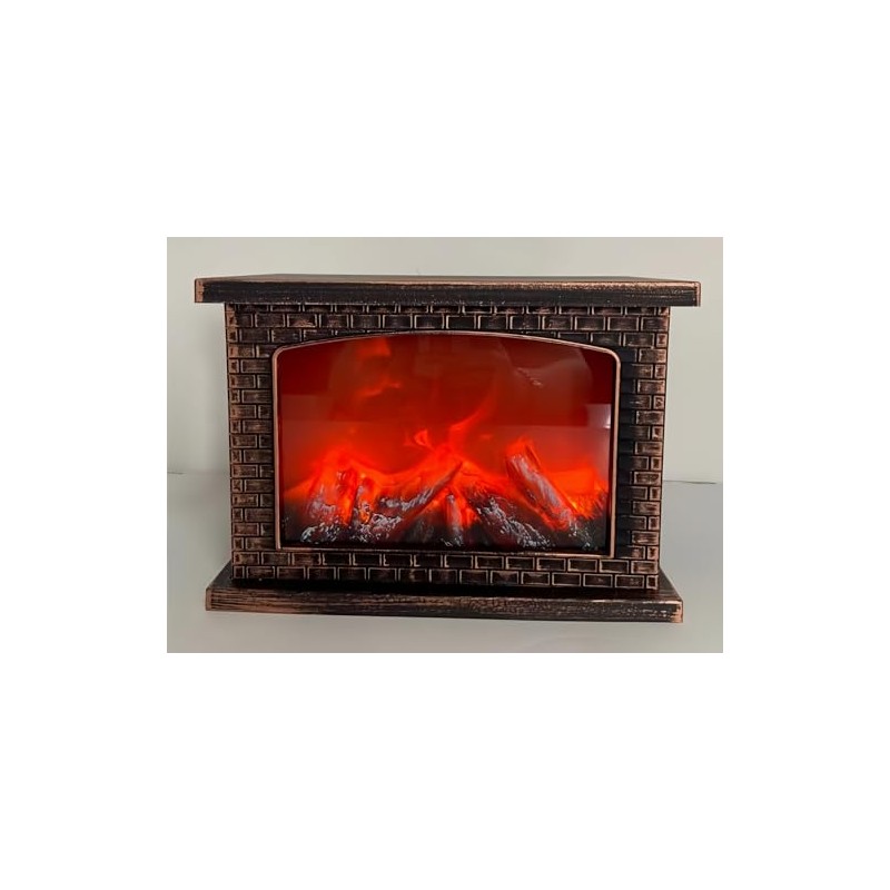 Simulated LED Fireplace Lantern USB & Battery Powered Flameless Light