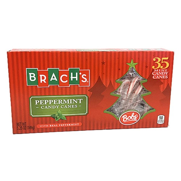 Brach's Bob's Mini Peppermint Candy Canes - Box of 35 (2 pack)