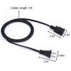 Yeatel Cable De Extensión De Alimentación De 2 Clavijas De