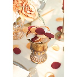 Floroom 300pcs Silk Rose Petals Chic Terracotta Flower Petals Burnt Orange for Wedding Flower Girl Basket Aisle Scatter Dinner Table Centerpieces Party Confetti Bridal Shower Romantic Night Decoration
