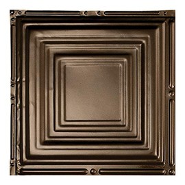 Great Lakes Tin Syracuse Bronze Burst Ceiling Tiles - Perfect for DIY and Home Renovation Projects - Easy to Install (12X12 Inch Sample)