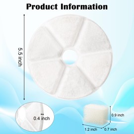 FurUlixty Pet Water Fountain Filter Replacement - 6 Pack Triple Activated Carbon Fountain Filters & 6 Pack Sponges, Filters Replacement for 84oz/2.5L Plastic Stainless Steel Automatic Pet Fountain