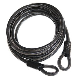 1 Steel Cable 5 m with 2 Eyelets 12 mm Cable Lock Wire Rope Weatherproof for Garden Furniture Moped Bicycle Dinghy Old-Harvest