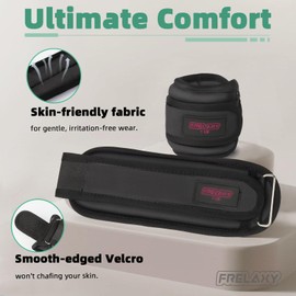 Frelaxy Ankle Weights Sets for Women Men Kids 1lb 2lb 3lb Pairs with Adjustable Straps, Strength weighted for Physical Therapy Running Walking Fitness Gym Workout (Black/Pink, 1 lb x 2)