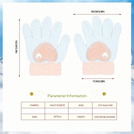 ALLY-MAGIC Kids Gloves, Winter Warm Gloves Knit Gloves Stretchy Kids Mittens, Full Finger Gloves for Kids, Fluffy Warm Kids Knit Gloves for Boys and Girls Y9AXPSST (Blue, 3-6 Years)