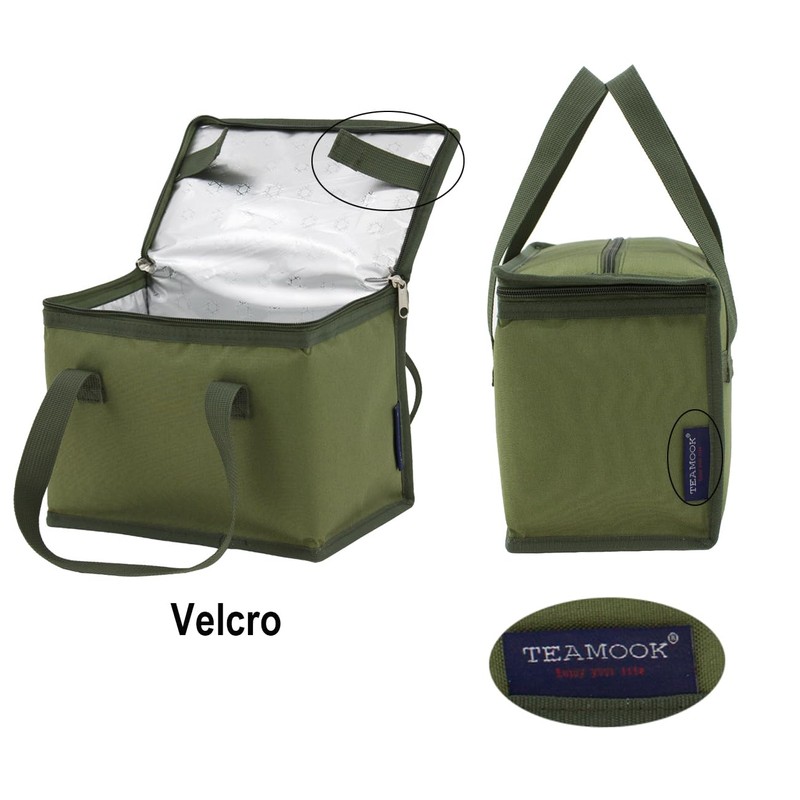 TEAMOOK Foldable Lunch Bag Insulated Lunch Box Water-Resistant Leakproof Soft