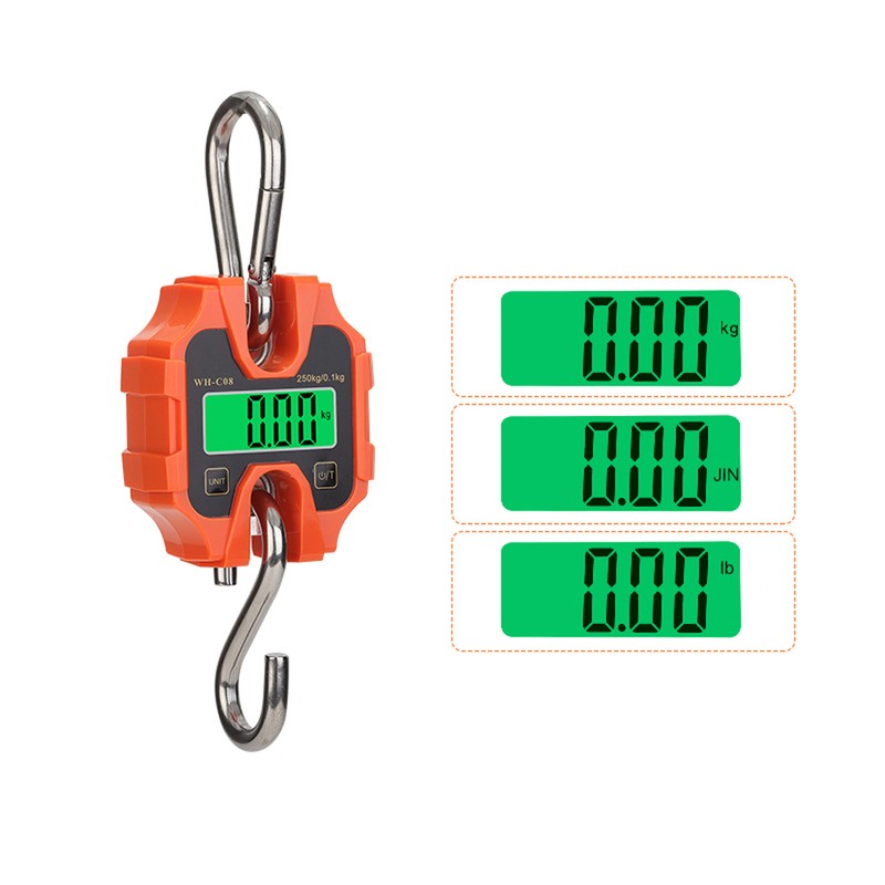 250kg Portable Hand Electronic Scale LCD Display with Backlight kg