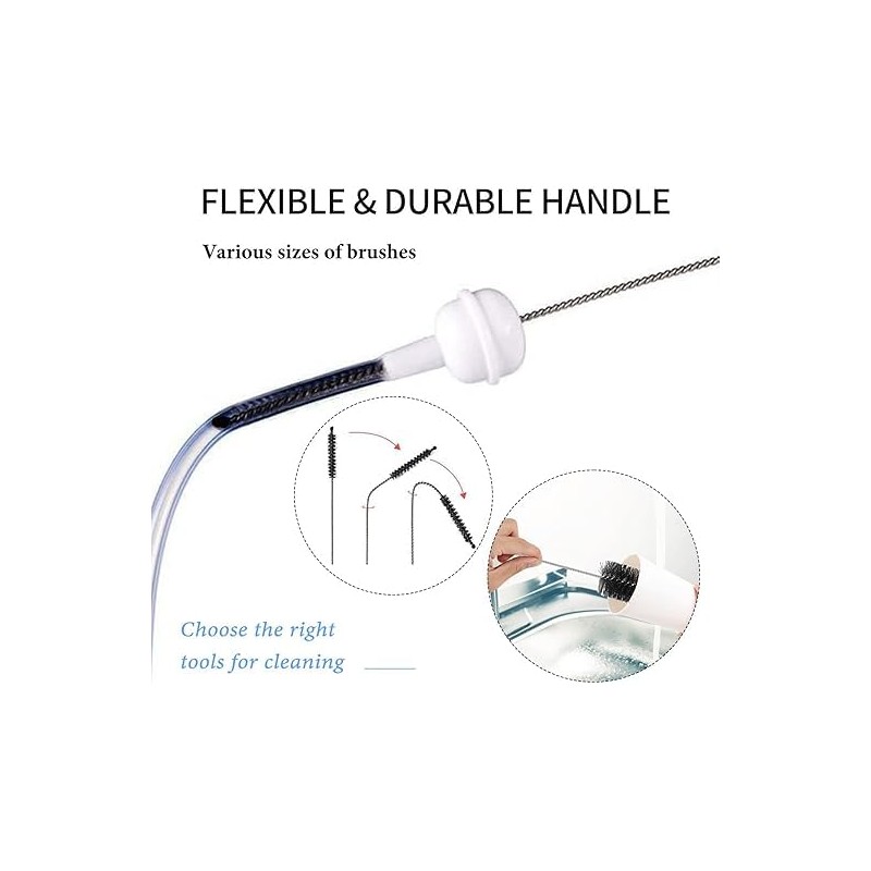 13-Piece Stainless Steel Flexible Cleaning Brush Set (22cm) – Durable
