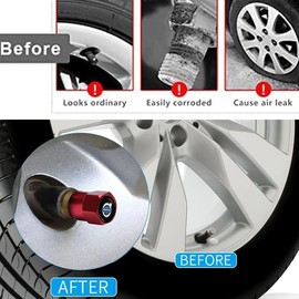 4Pcs Car Tire Valve Stem Caps, Corrosion Resistant Tire Valve Cap Accessory for Volvo XC90 XC60 XC40 S90 S60 All Models Wheel Cap Tires Air Caps Cover WOVO_Red
