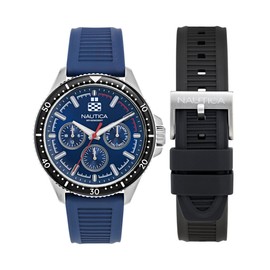 Nautica NCT Windrose Wheat PU Fiber Strap Watch Box Set