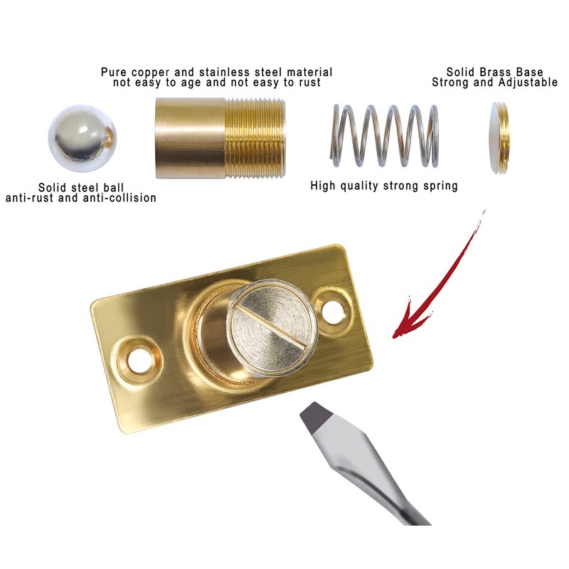 2 Pack Ball Door Catches - Adjustable Roller Spring Bearing
