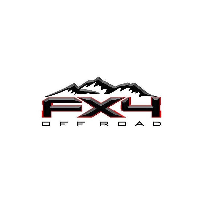2 x Black & Red Matte 3D Off Road 4x4