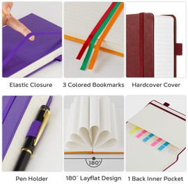 FOCUS DAY 3 Pack Journals Notebooks, B5(7.1'' X 10'') Thick Notebook Journal College Ruled Bulk, Large Hardcover Leather Bound Lined Notebook Journal Set for Women Men Work Writing, Multicolor