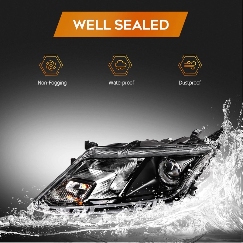 LBRST Headlight Assembly Fit 2010-2012 for Fusion Driver & Passenger