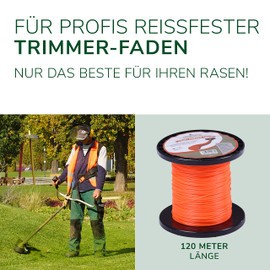 Natursache Trimmer Line for Grass Trimmer, Orange, Round, 1.6 mm x 120 m, Extra Tear-Resistant Strimmer Line for Maximum Cutting Performance, Accessories for Brush Cutter (Size 1)