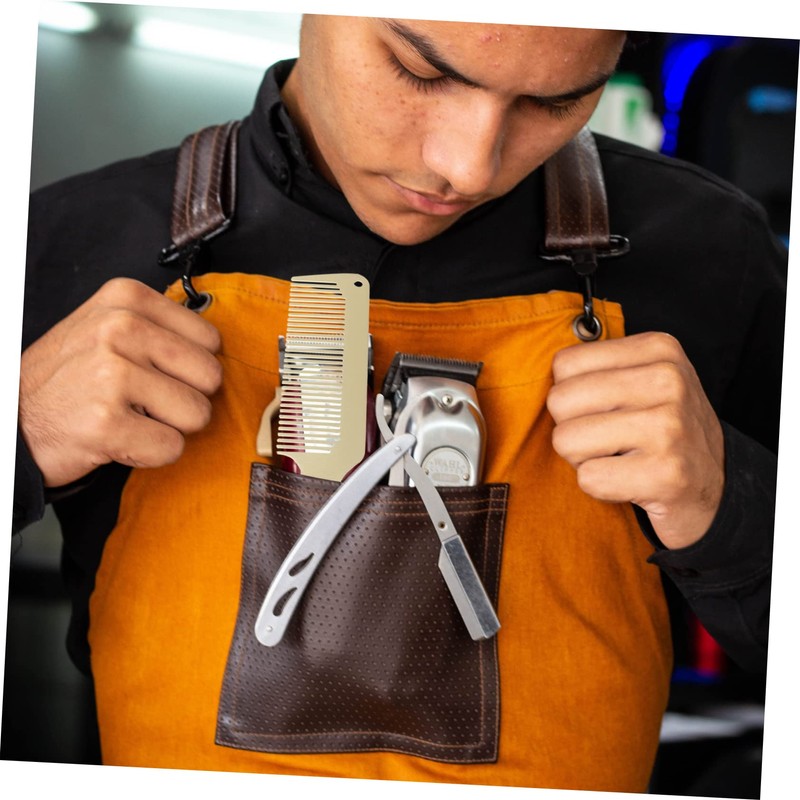 FOMIYES 2pcs Professional Anti-static Stainless Steel Hair Combs for Salon