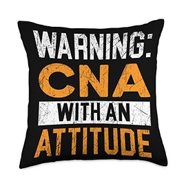 CNA With An Attitude Certified Nursing Assistant Medical Throw Pillow
