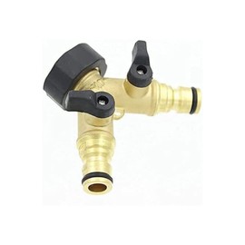 Garden mile Hose Splitter 2 Way, Y Valve Garden Hose Connector Garden Brass Manifold, Washing Machine Y Piece for Outdoor, Garden, Courtyard, Lawn, Kitchen
