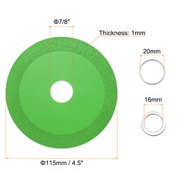 HARFINGTON 5 Pack Glass Cutting Disc 4.5 Inch for Rotary Tool Diamond Cutting Discs Ultra-Thin Saw Blade Wheel with 7/8" Arbor for Cutting Grinding Jade Crystal Tile Ceramic