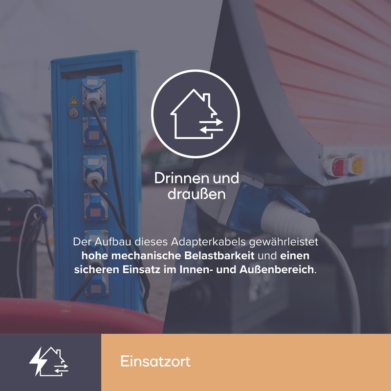 Perel ECEEA2-G Cable Schuko Coupling to Cee Plug Length 40