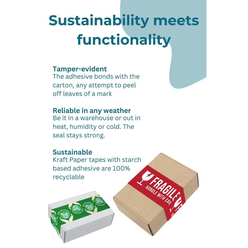 Dino Kraft Packing Tapes. Water activated kraft paper tapes for