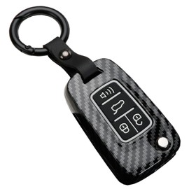 Keyless Entry Remote Car Key Fob Cover Case Fit for Chevy Cruze Equinox Impala Malibu Sonic Spark Volt Camaro with ABS Carbon Fiber Pattern (Black)