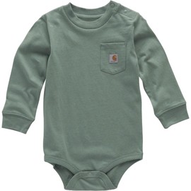 Carhartt Kid's CA5011 Long-Sleeve Pocket Bodysuit - Unisex 3 Months Patina