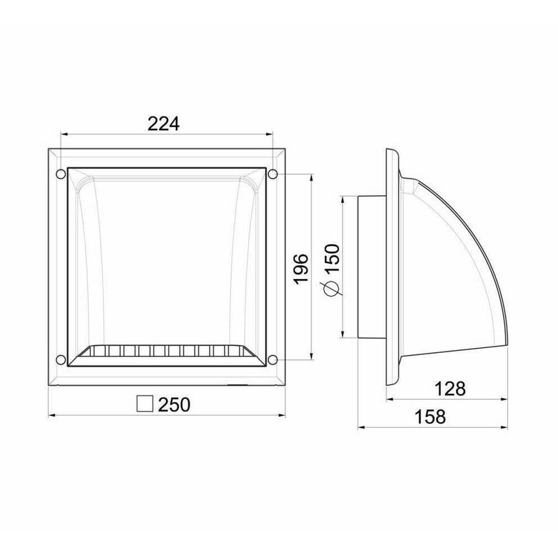 White Air Vent Grille Gravity Flap External Ducting Ventilation Cover