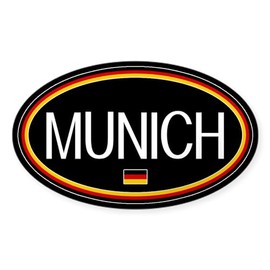 CafePress Germany: Munich Oval (Black) Oval Car Bumper Sticker