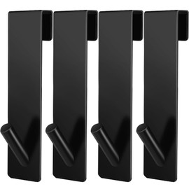 Shower Wall Hooks Stainless Steel Shower Hooks No Drilling Door Hooks for Glass Wall Pack of 4 Towel Holder Shower Wall with Protective Mat, Towel Holder Shower Glass Wall Shower Accessories (Robust